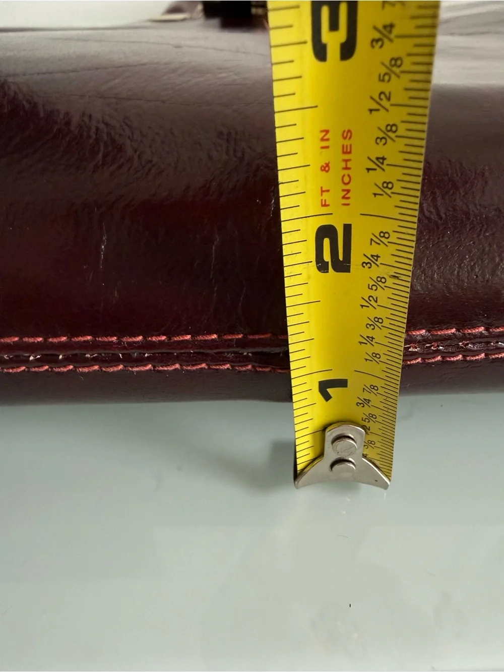 Classic Men's Leather Briefcase in Burgundy with Gold Accents